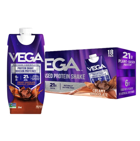 VEGA 18 Bottles Vega Plant-Based Protein Shake Boisson Creamy Chocolate 330 mL [Parallel Goods]
VEGA 18 樽 美國植物蛋白奶昔 奶油朱古力味 330 毫升 [平行進口]