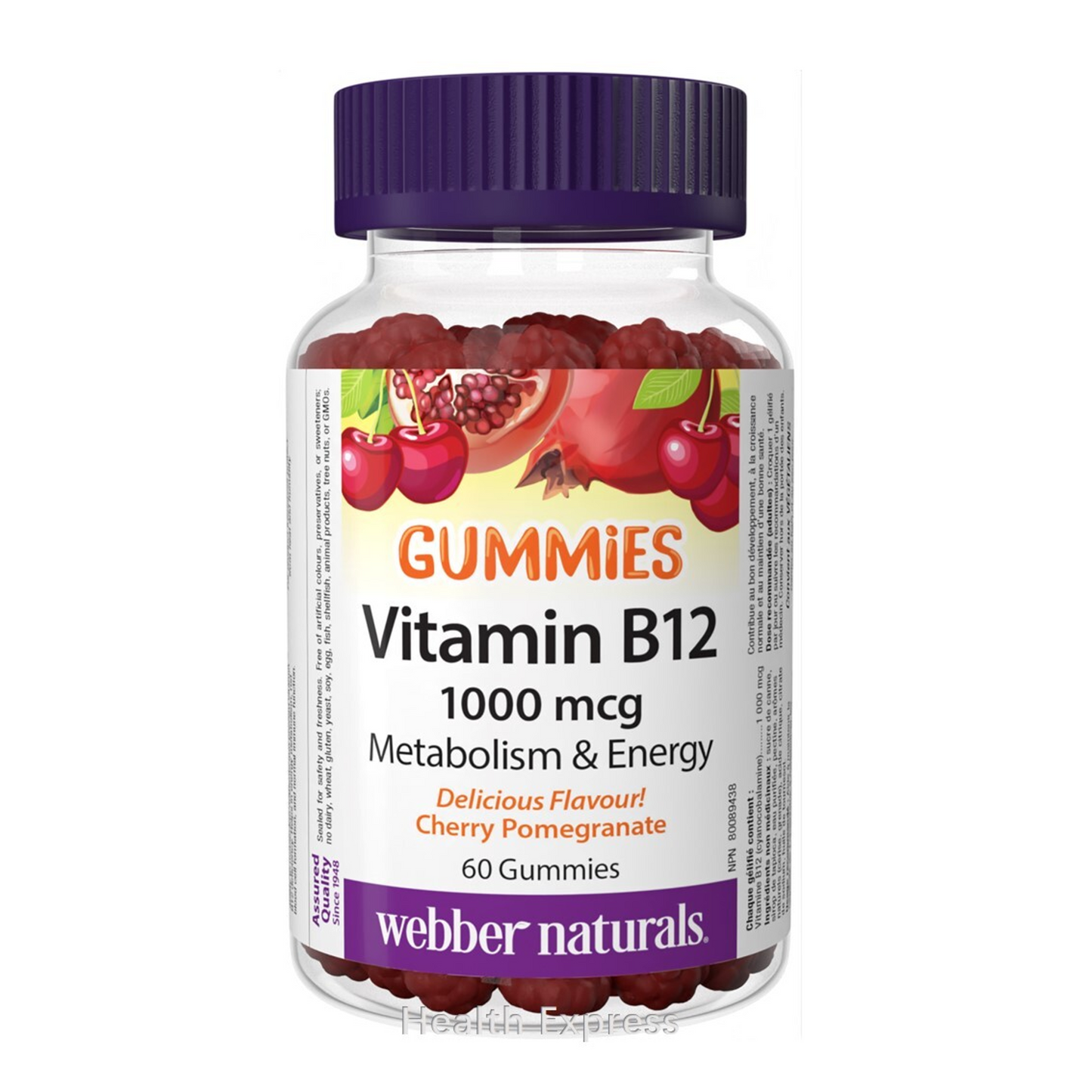 Webber Naturals 維他命 B12 軟糖 (1000 毫克) 60 粒