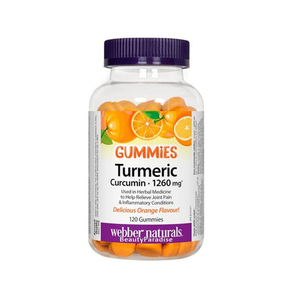 Webber Naturals Turmeric Curcumin 1260 mg Delicious Orange Flavour 120 Gummies