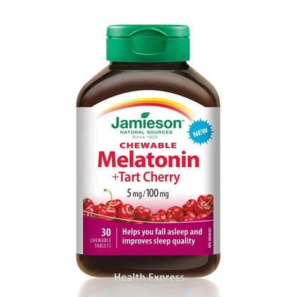 Jamieson 特強甜睡褪黑素+酸櫻桃(5毫克/100毫克)咀嚼片30 粒  [平行進口]