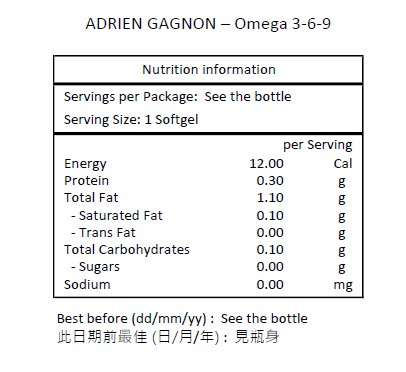 ADRIEN GAGNON Omega 3-6-9 140 粒軟膠囊－產品圖片 2