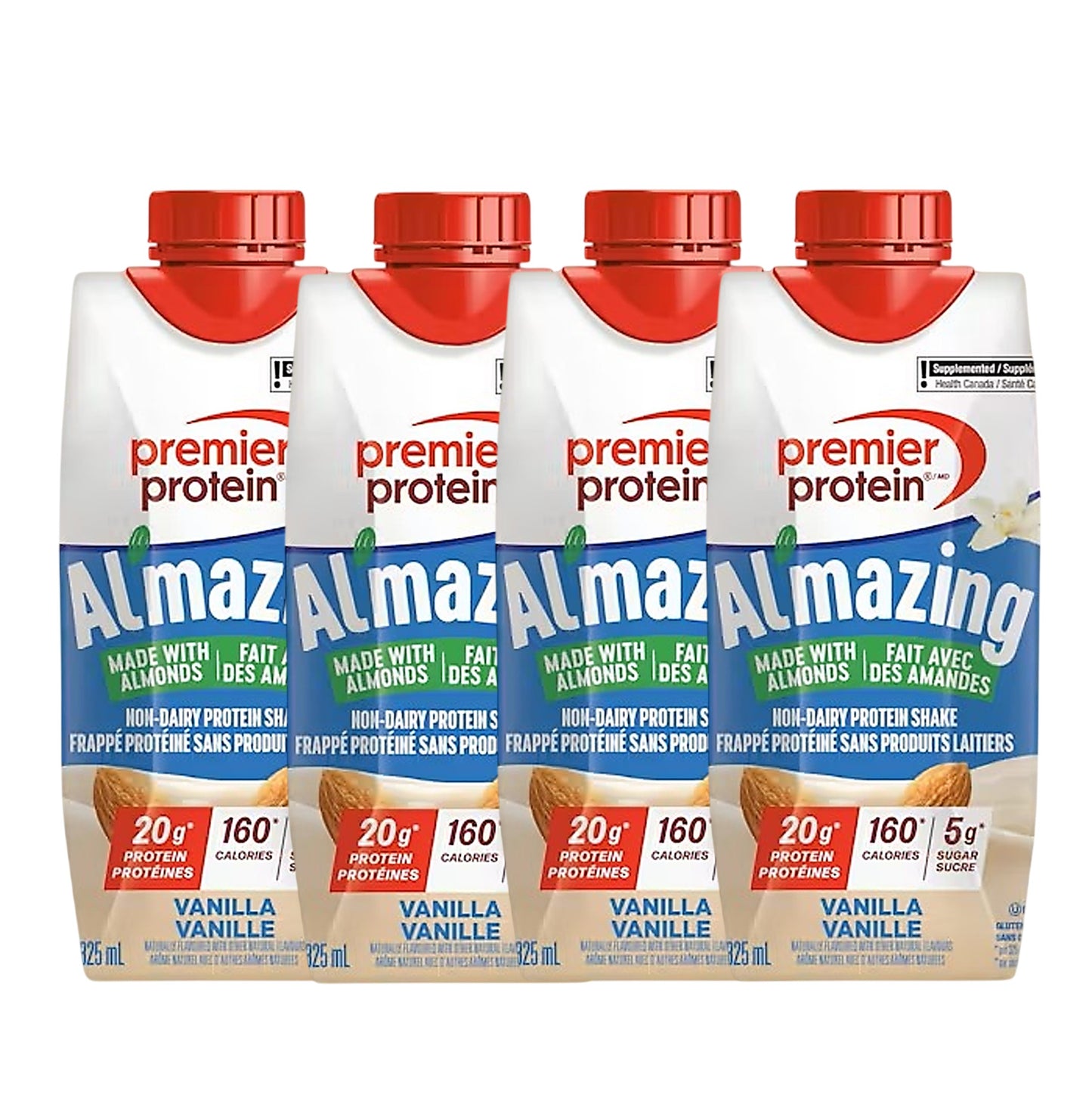 Premier Protein 4 樽高蛋白質非乳製奶昔 Al'mazing香草味 325 毫升 [平行進口]