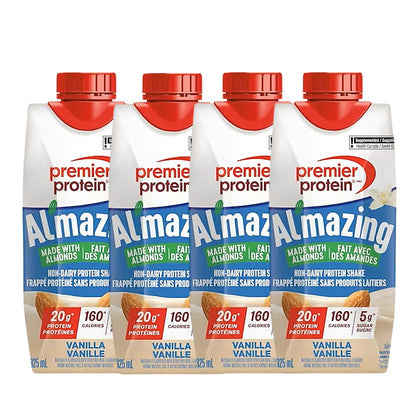Premier Protein 4 樽高蛋白質非乳製奶昔 Al'mazing香草味 325 毫升 [平行進口]