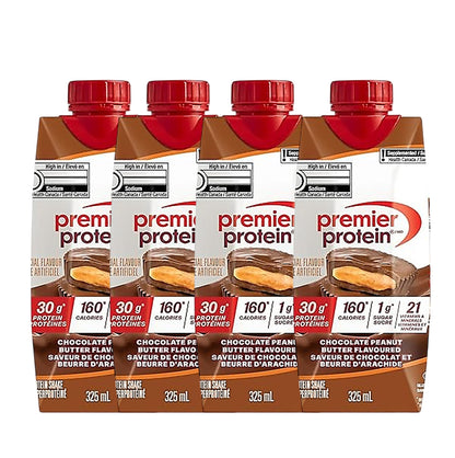 Premier Protein 4 樽高蛋白質奶昔 朱古力花生醬味 325 毫升 [平行進口]