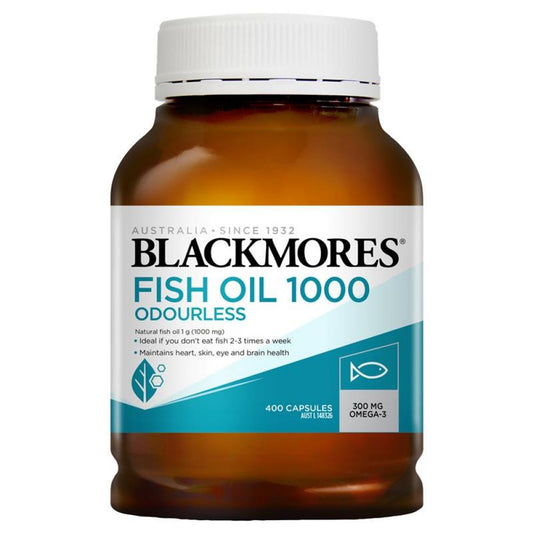 BLACKMORES 無腥味魚油 1000 (超值加量裝) 400 粒(兩款包裝隨機提供)