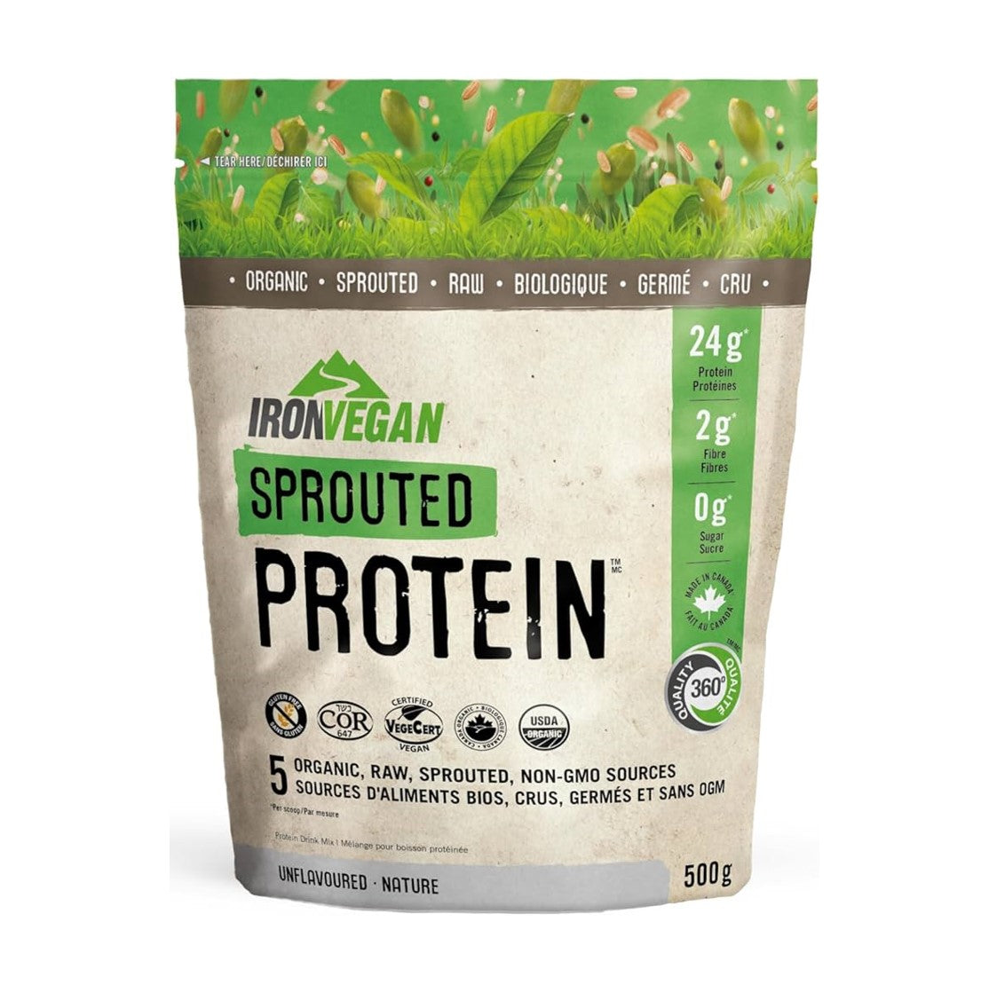 IRONVEGAN 有機催芽蛋白粉 -原味 500克 [平行進口]