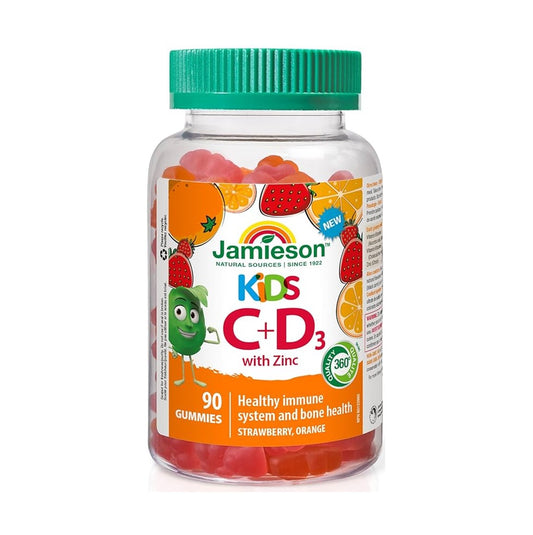Jamieson Kids 維生素C + D3 含鋅軟糖 90粒 - 草莓/橙口味