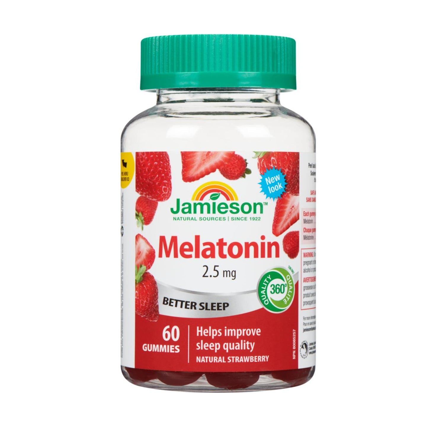 Jamieson 天然甜睡 褪黑素軟糖 (2.5 毫克) 士多啤梨味 60 粒 (包裝隨機提供)[平行進口]