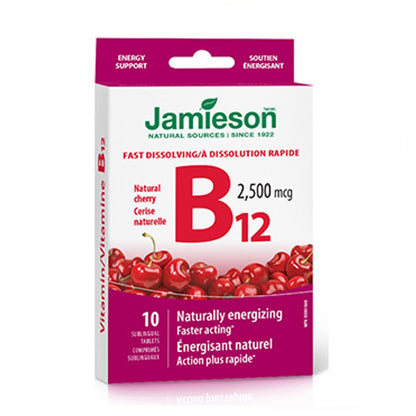 Jamieson - 特強速溶維他命 B12 (2500 微克) 10 粒輕便裝 [平行進口]