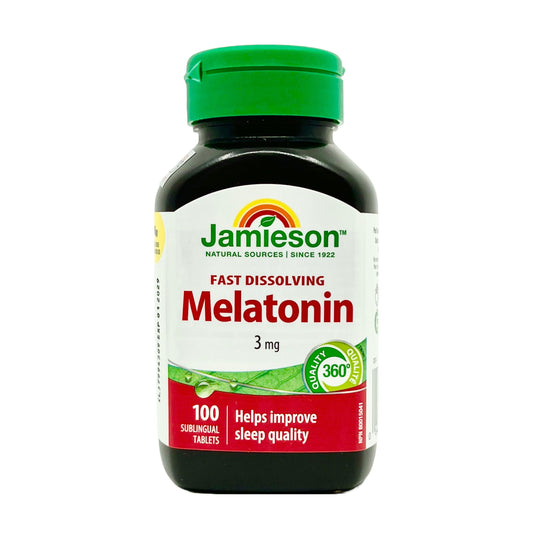 Jamieson 速溶甜睡天然褪黑素 (3 毫克) 100 粒 (兩款包裝隨機提供)