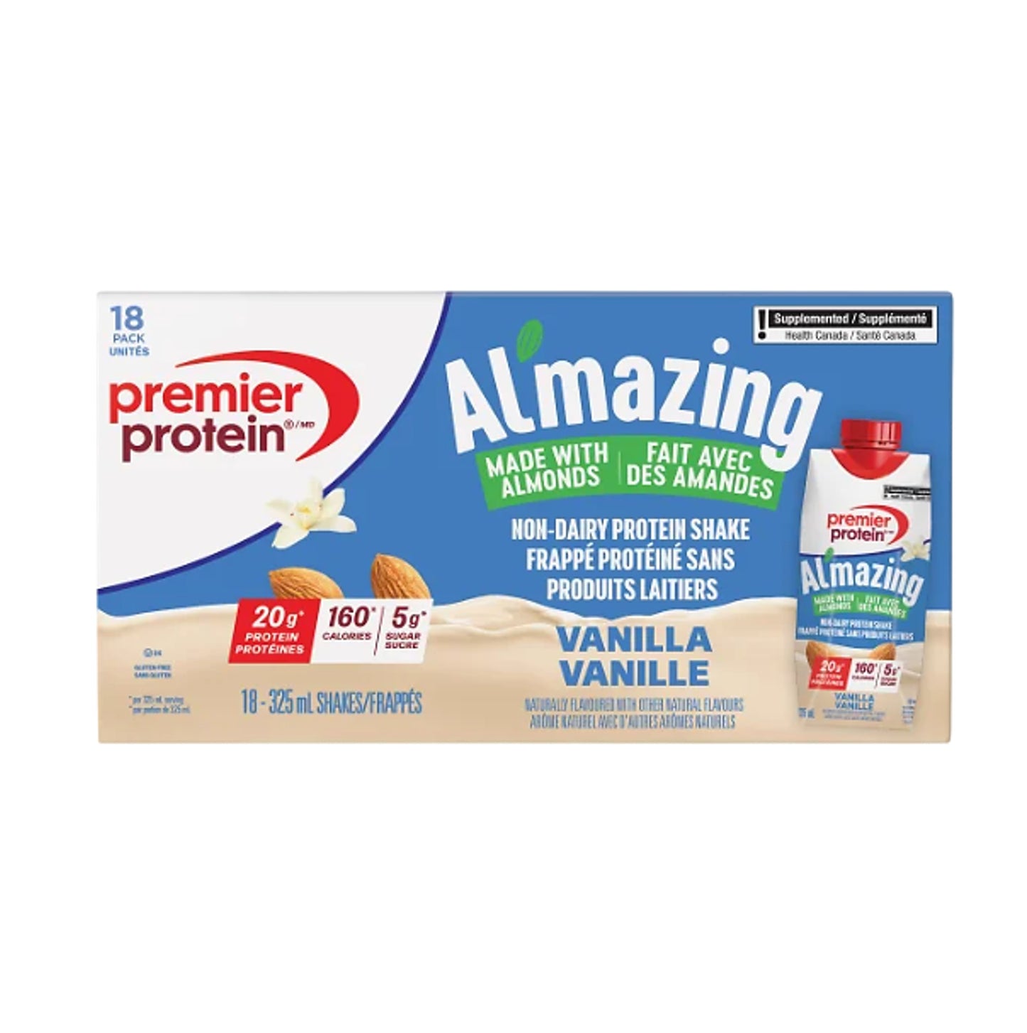 Premier Protein 18 樽高蛋白質非乳製奶昔 Al'mazing香草味 325 毫升 [平行進口]