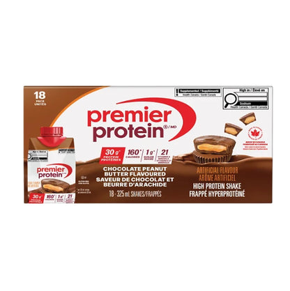 Premier Protein 18 樽高蛋白質奶昔 朱古力花生醬味 325 毫升 [平行進口]
