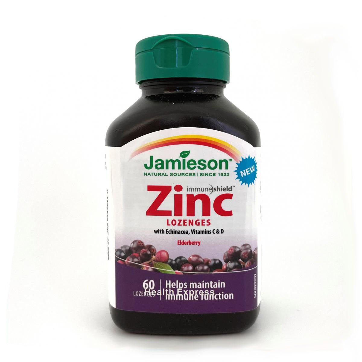 Jamieson 健體鋅+紫錐菊+維他命C/D潤喉糖(接骨木莓味)60 粒