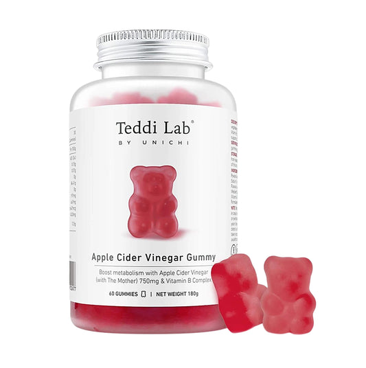 澳洲 Unichi Teddi Lab 蘋果醋小熊軟糖60粒 [平行進口]