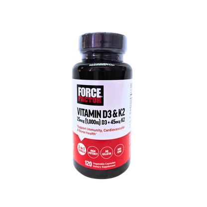 Force Factor 維他命 D3 & K2 複合配方 120粒素食膠囊 [香港行貨]