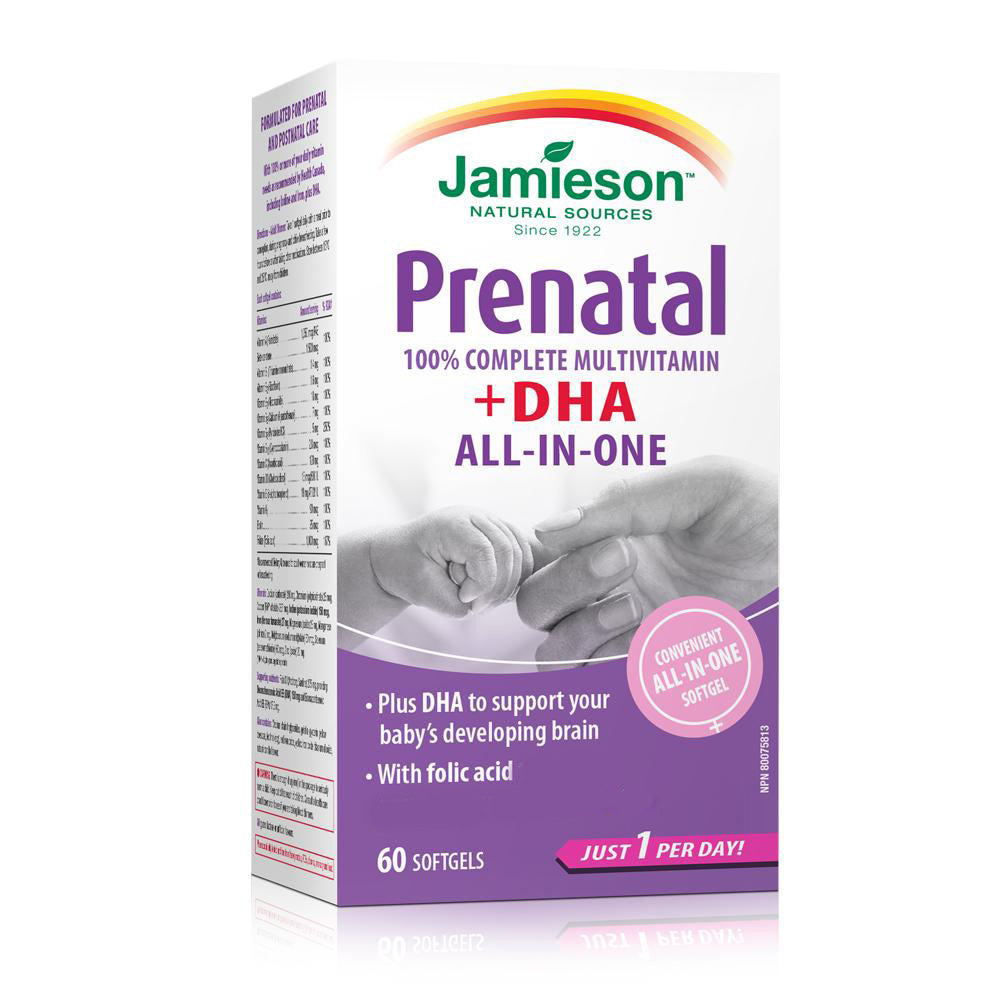 Jamieson 孕婦產前 100 % 全效多種維他命 (添加 DHA) 60 粒 此日期前最佳:2024年02月29日