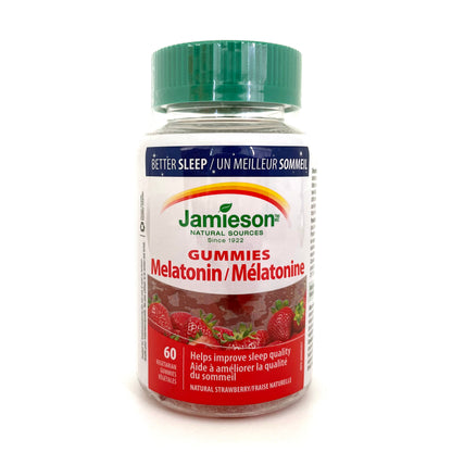 Jamieson 天然甜睡 褪黑素軟糖 (2.5 毫克) 士多啤梨味 60 粒 (包裝隨機提供)[平行進口]