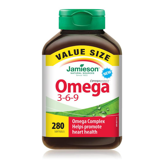 jamieson-omega-3-6-9-omegaprotecttm-280softgels-valuesizeJamieson 健心奧米加 3-6-9 (1200 毫克) 特惠加量裝 280 粒