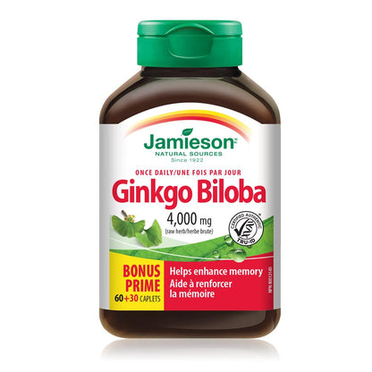 jamieson-ginkgo-biloba-4000mg-90capsulesJamieson 醒腦銀杏精華 (4000 毫克) 90 粒裝