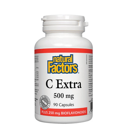 Natural Factors C Extra 維他命 C (500 毫克) 添加生物黃酮精華 (500 毫克) 90 粒