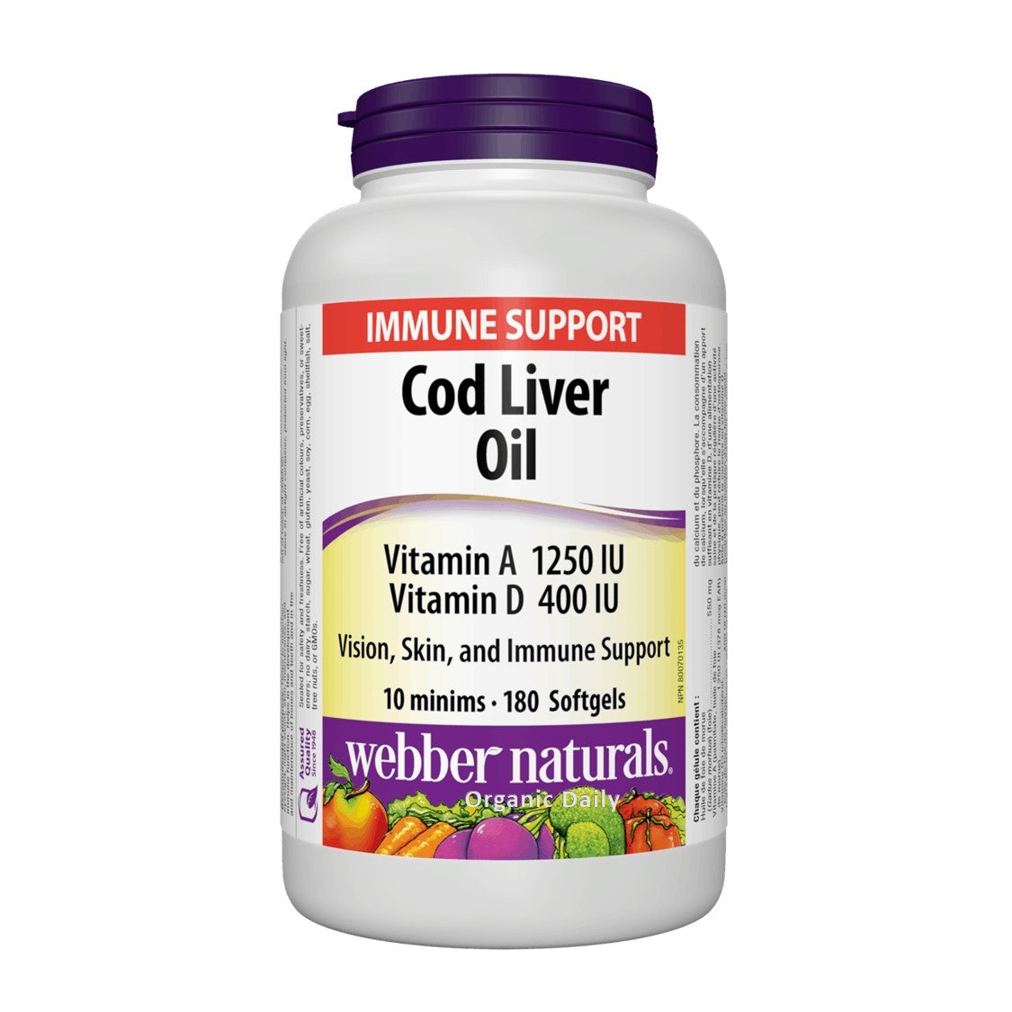 webber-naturals-cod-liver-oil-180softgelsWebber Naturals 鱈魚魚肝油 (含維他命 A+D) 180 粒