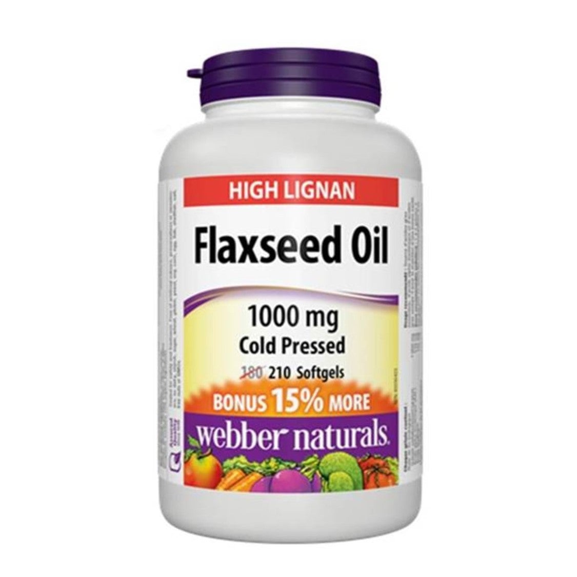 webber-naturals-flaxseed-oil-certified-organic-1000mg-210softgels Webber Naturals 有機亞麻籽油 (1000 毫克) 210 粒