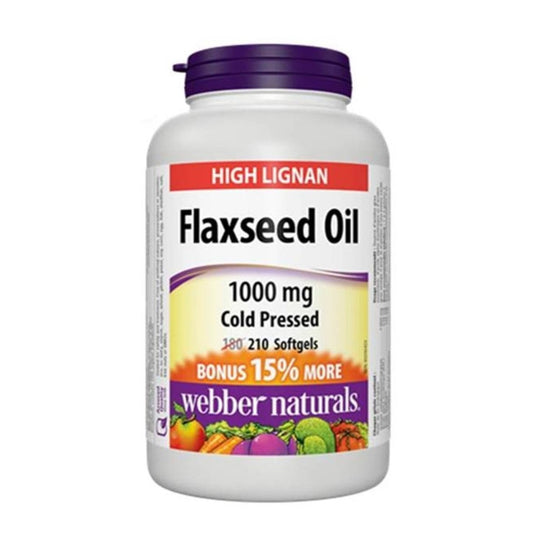 webber-naturals-flaxseed-oil-certified-organic-1000mg-210softgels Webber Naturals 有機亞麻籽油 (1000 毫克) 210 粒