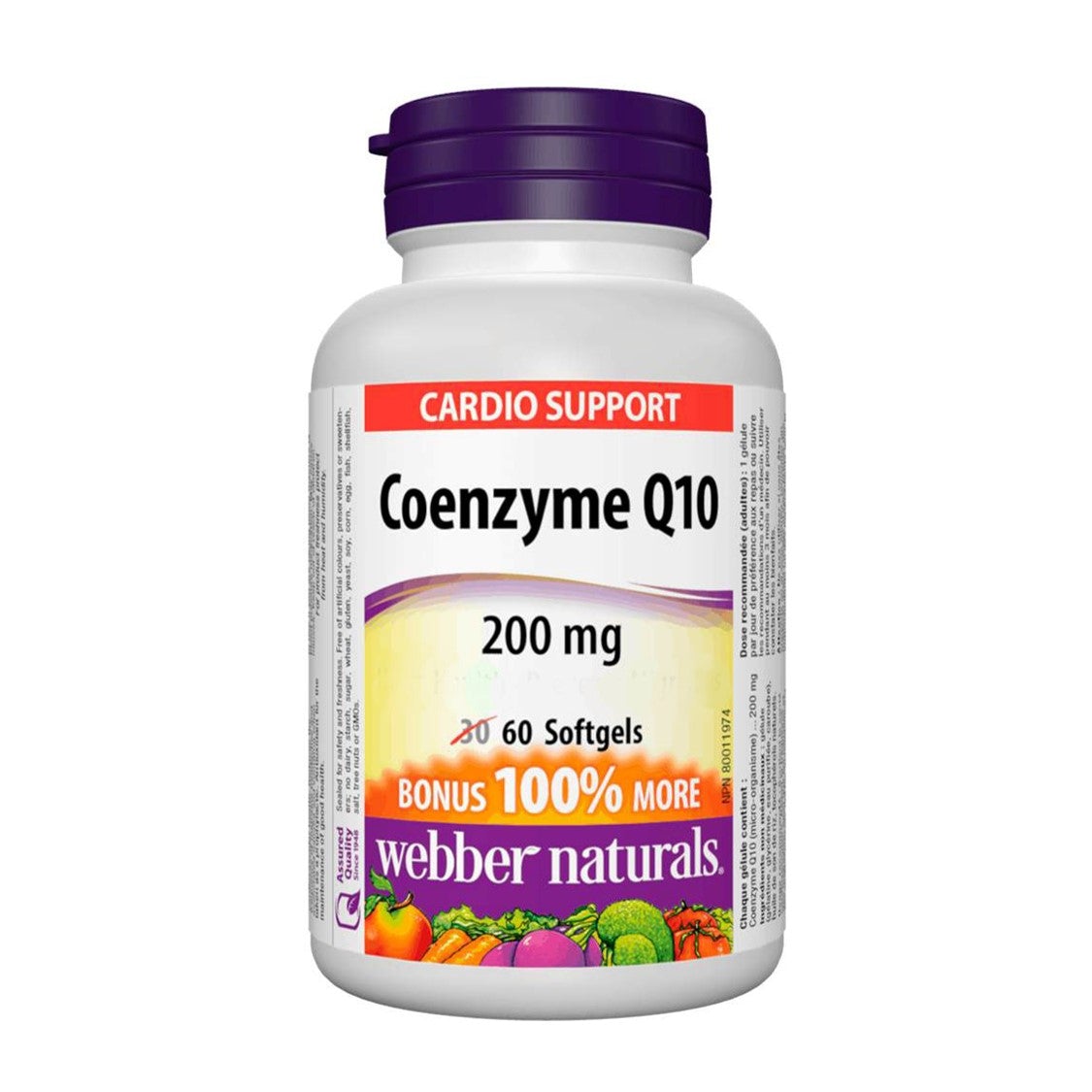 webber-naturals-coenzyme-q10-200mg-60softgelsWebber Naturals 特強護心 CoQ10 精華 (200 毫克) 60 粒