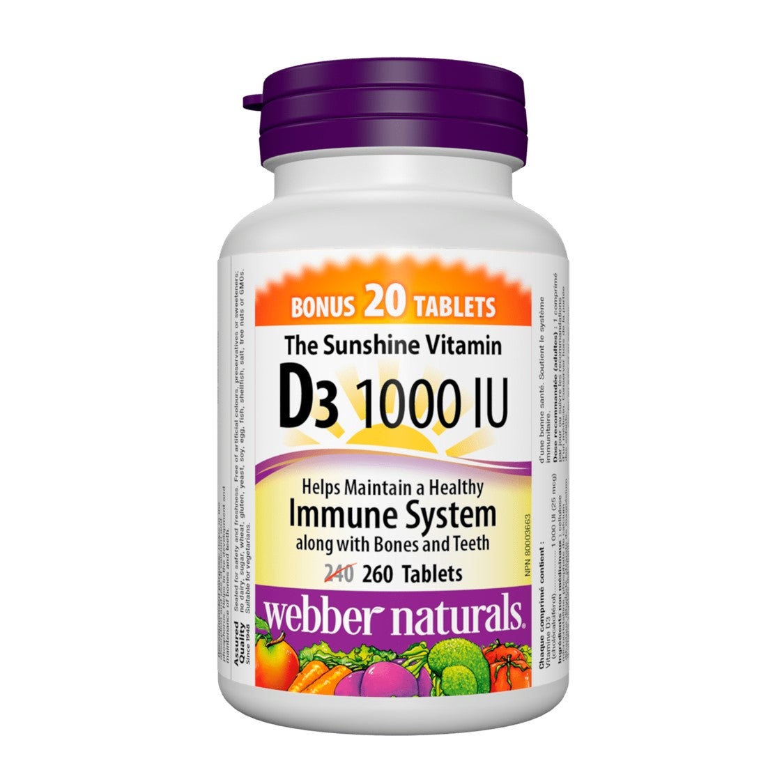 webber-naturals-vitamin-d3-1000iu-260tablets 維他命 D3 (1000 IU) 260 粒